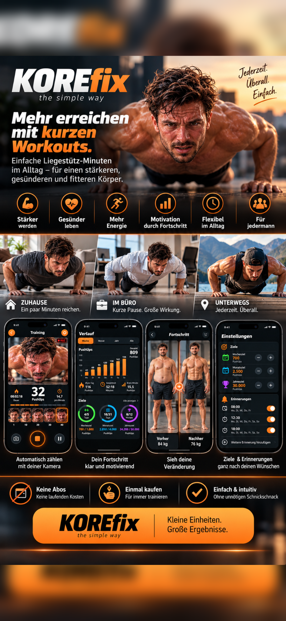 KOREfix kurze Workouts im Alltag